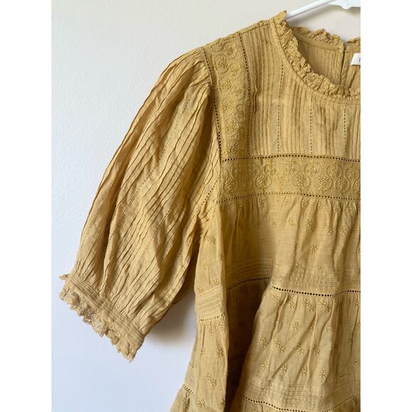 DOEN Adnet Top in Wheat S Embroidered Lace - Picture 6 of 10